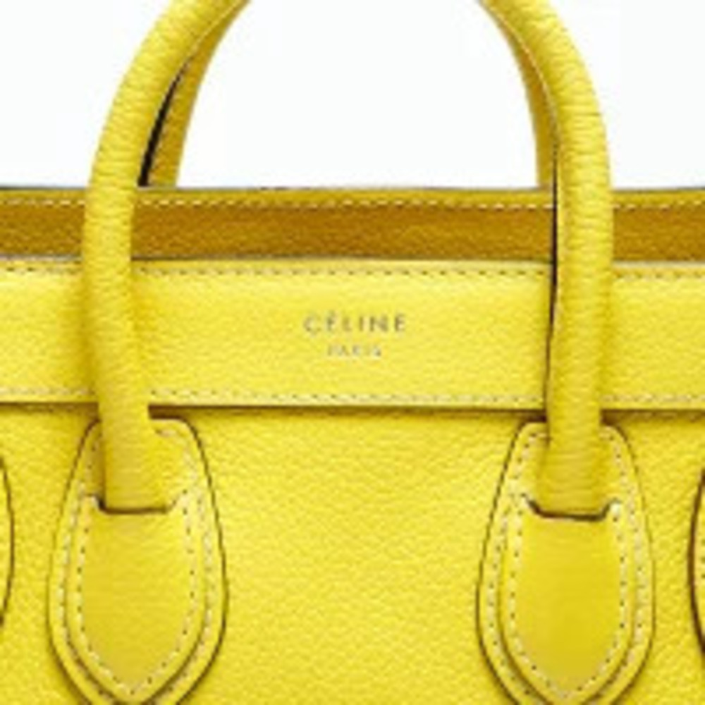 Celine Luggage Leather Handbag Yellow - Picture 9 of 13
